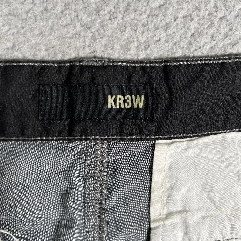 Krew Shorts Mens 30 Blue Cotton Chambray‎ Button Fly Casual Preppy Chino Logo